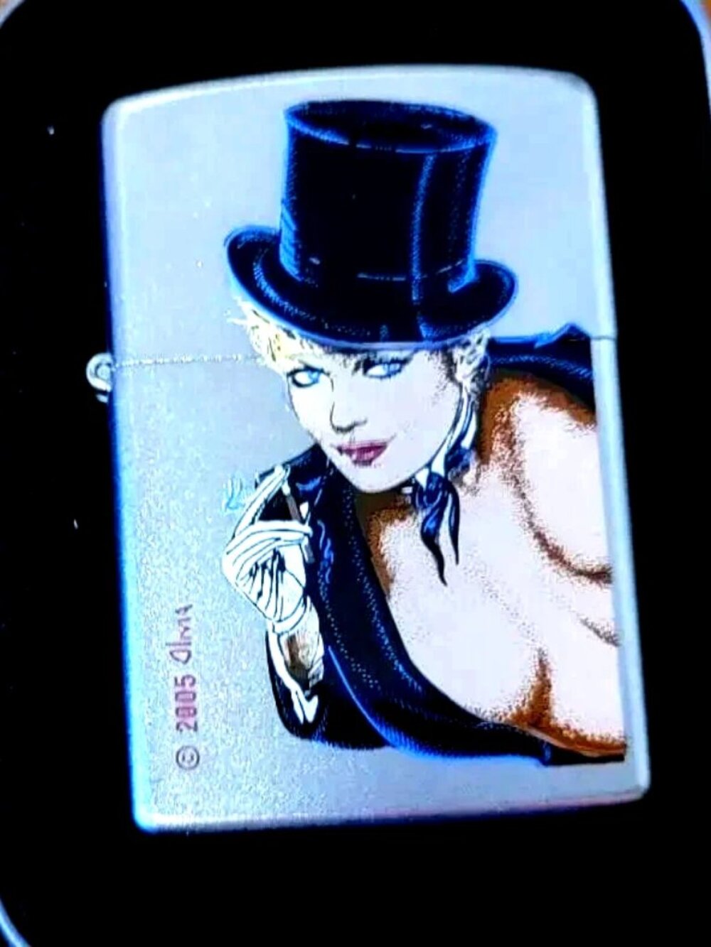 Share Retired Olivia Piano Player Zippo Lighter W/Zippo Butane Insert